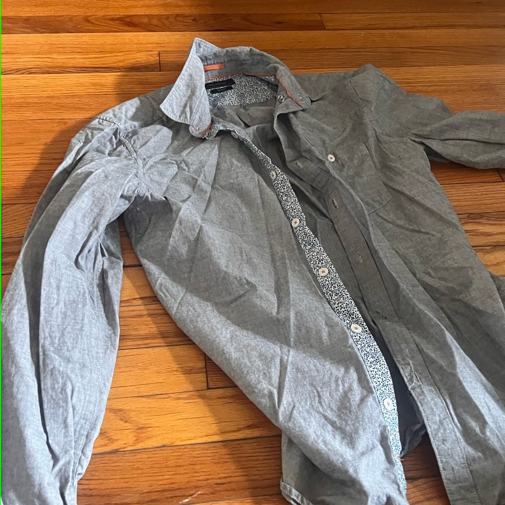 Men's Gray Button-Up Jacket